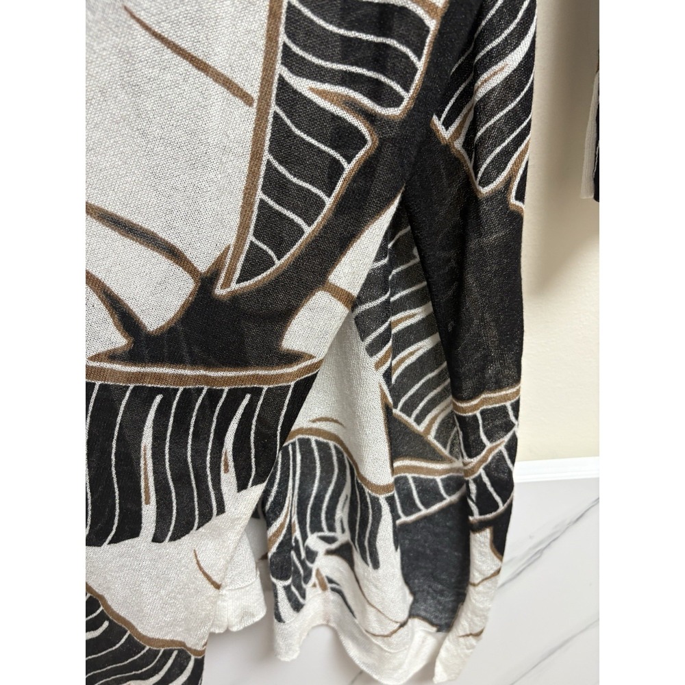 Chicos Palm Leaf Kimono Cardigan Boho Tropical Open Front Duster Small - Picture 4 of 5